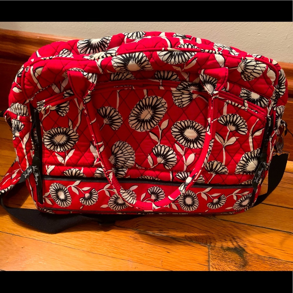 Red paisley Vera Bradley weekender travel bag